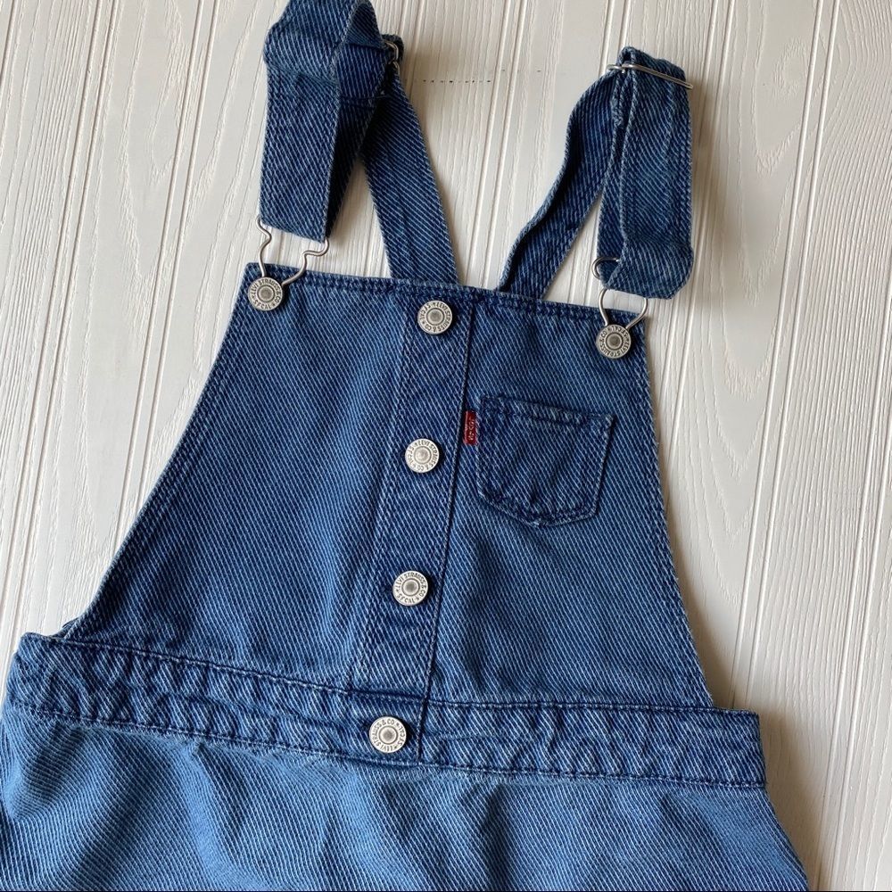 Levi’s denim jean jumper dress overall size Large - Picture 1 of 7